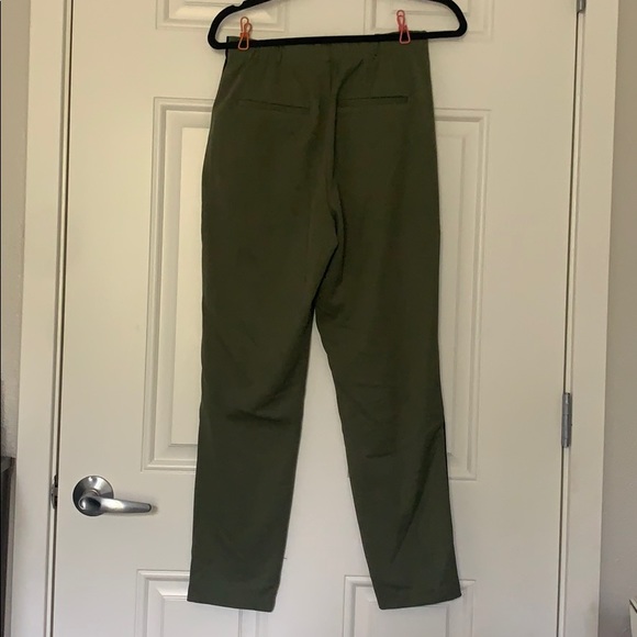 Zara High Waisted Green TRF Pants w Side Stripes S - Picture 5 of 7